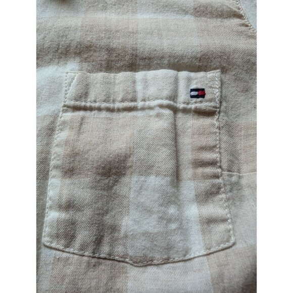 Tommy Hilfiger Long Sleeve Beige Checkered Button-Up Shirt Small - Picture 5 of 10